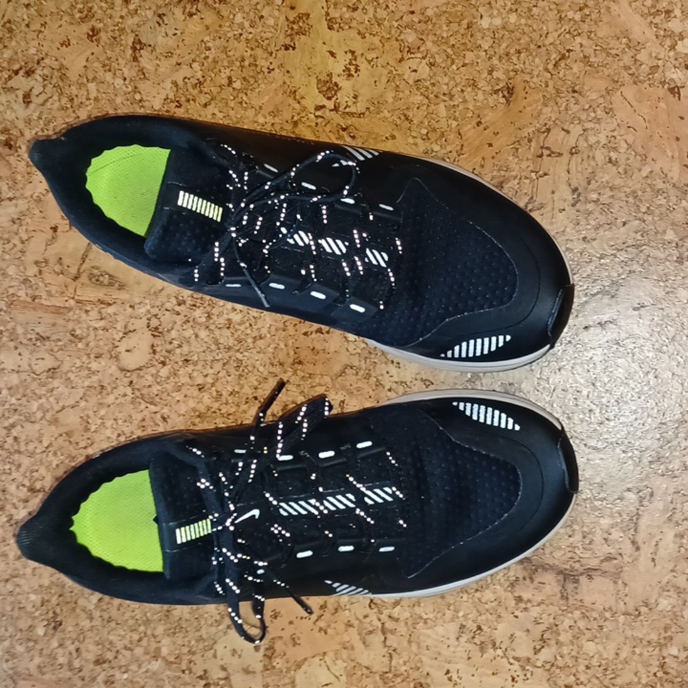 Nike Black and Green Athletic Shoes